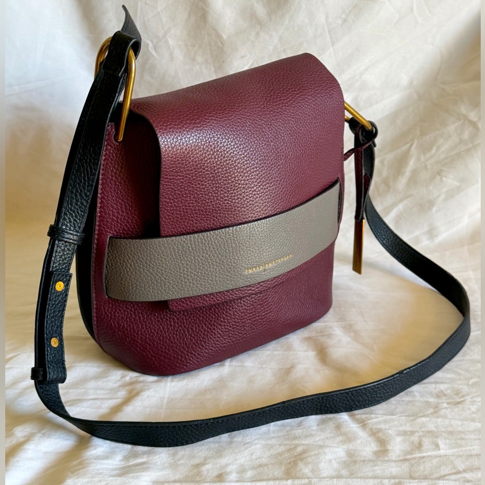Smaak Amsterdam Burgundy Leather Crossbody Bag